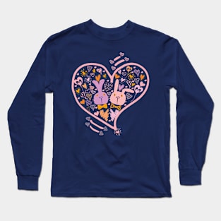 2 Cute Bunnies in Love Long Sleeve T-Shirt